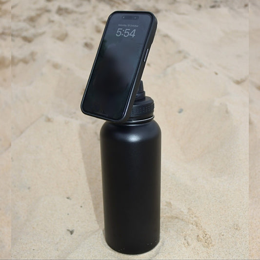 Magnetic Phone Mount Drink Bottle 1L Black
