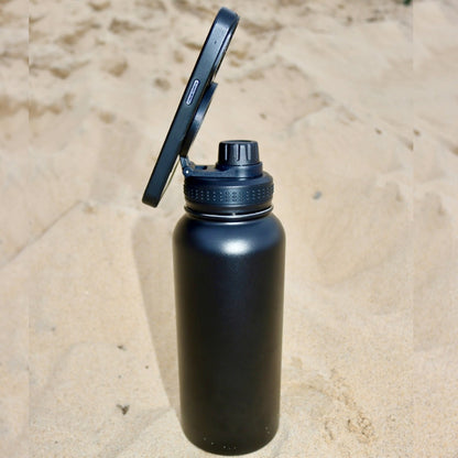Magnetic Phone Mount Drink Bottle 1L Black